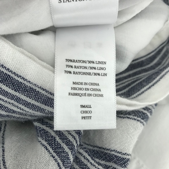 Rails Ruby Stanton Striped Wrap Front Ruffle Mini Skirt Size S A-Line Blue White - Picture 6 of 7